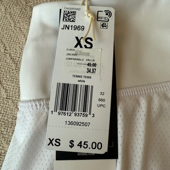 Adidas Women's Tennis Skirt White ClimaCool Built-in Shorts XS Athletic - Picture 4 of 6